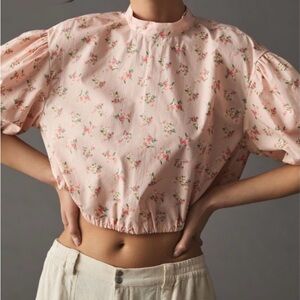 Anthropologie Pink Floral Top